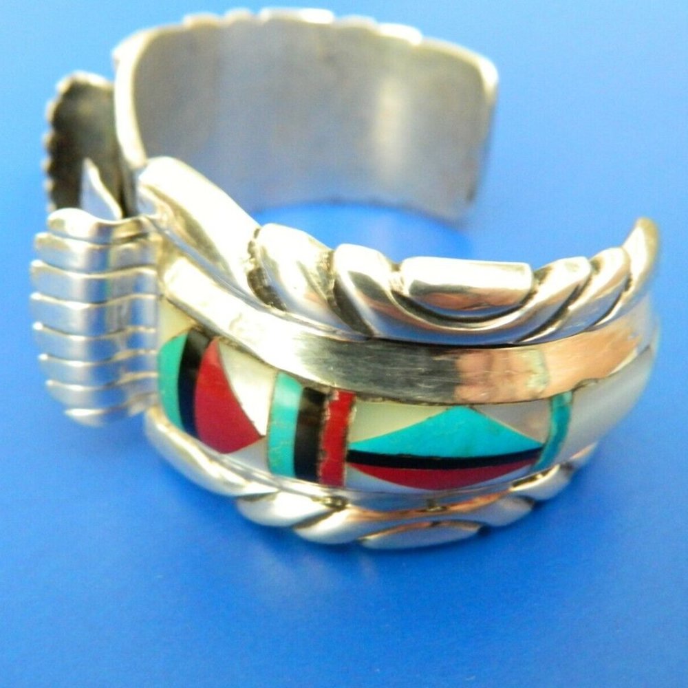 Vintage Old Pawn Navajo Bracelet Turquoise Sterling Silver 925